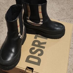Burberry Black and Beige Kids Boots